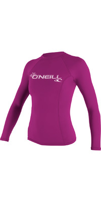 2024 O'neill Bsico De Mujer Skins Manga Larga Crew Lycra Vest 3549 - Rosa Zorro