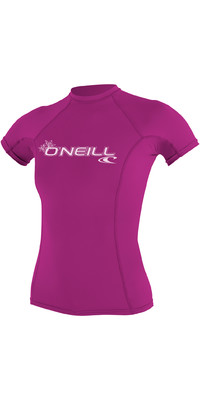 2024 O'neill Bsico De Mujer Skins Manga Corta Crew Lycra Vest 3548 - Rosa Zorro