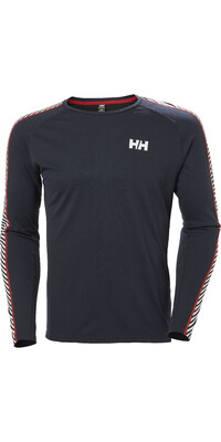 2024 Helly Hansen Hombres Lifa Active Camiseta Interior A Rayas Crew Top 49412 - Navy