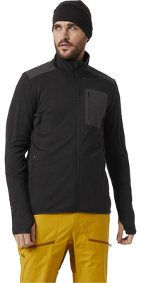 2021 Helly Hansen Hombres Lifa Chaqueta Con Cremallera Merino Midlayer 49450 - Black