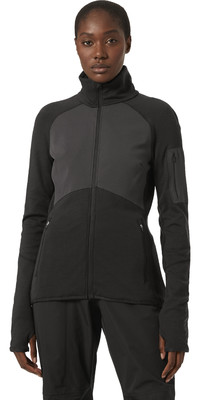 2023 Helly Hansen Chaqueta De Capa Intermedia Lifa Merino 48180 - Negro Para Mujer