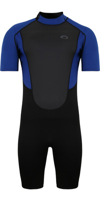 2024 Typhoon Mens Storm3 3/2mm Back Zip Shorty Wetsuit 250795 - Black / Nite Blue