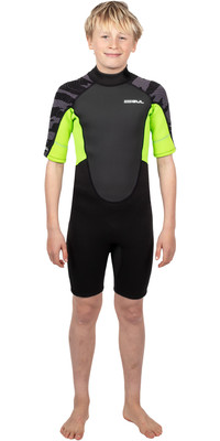 2024 Gul Junior Response 3/2mm Back Zip Shorty Wetsuit RE3322-C1 - Black / Contour Camo