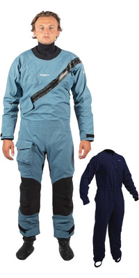 2024 Gul Mens Dartmouth Eclip Zip Drysuit & Free Underfleece GM0378-B9 - Blue