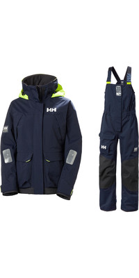 2023 Helly Hansen Womens Pier Coastal Sailing Jacket & Pier Bib Trouser Combi Set 3417733961 - Navy