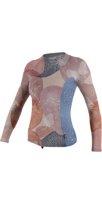 2022 O'neill Lycra Vest De Manga Larga Con Estampado Lateral Para Mujer 5406s - Desert Bloom / Drift Blue