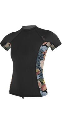 2022 O'neill Lycra Vest De Manga Corta Con Estampado Lateral Para Mujer 5405s - Negro / Twiggy