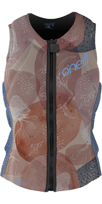 2024 O'neill Chaleco De Impacto Slasher Comp Para Mujer 4938eu - Desert Bloom / Drift Blue