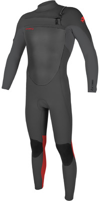 2024 O'Neill Youth Epic 4/3mm Chest Zip GBS Wetsuit 5358 - Graphite / Smoke / Red