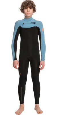 2024 Quiksilver Boys Everyday Sessions 4/3mm GBS Chest Zip Wetsuit EQBW103094 - Black / Provincial Blue