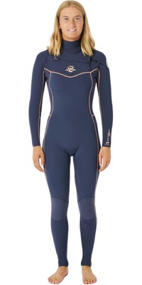 2023 Rip Curl Mujer Dawn Patrol Performance 5/3mm Chest Zip Neopreno WSMYAW - Navy