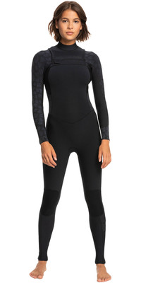 2024 Roxy Mujer Swell Series 4/3mm Chest Zip Neopreno ERJW103125 - Black