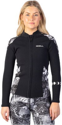 2024 Gul Luna7 Para Mujer Front Zip Sup Traje Chaqueta La6301-c1 - Roto Palm / Negro