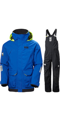 2024 Helly Hansen Hombres 3.0 Pier Coastal Conjunto Combinado De Chaqueta Nutica Y Pantaln Con Peto Pier 3417733961 - Azul / B