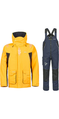 2024 Musto Mens BR2 Offshore Jacket & Salopette Combi Set - Yellow / Navy