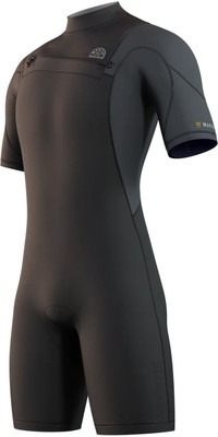 2024 Mystic Mens Marshall 3/2mm Chest Zip Shorty Wetsuit 35000.2301222 - Black