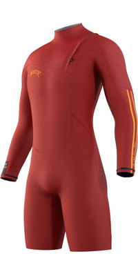 2023 Mystic Mens The One 3/2mm Long Sleeve Zip Free Shorty Wetsuit 35000.230126 - Red