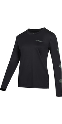 2023 Mystic Womens Jayde Long Sleeve Loose Quickdry Rash Vest 35001.230156 - Black