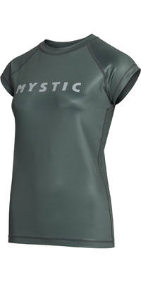 2023 Mystic Womens Star Short Sleeve Rash Vest 35001.230183 - Dark Olive