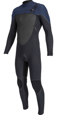 2024 O'Neill Hombres Psycho Tech 4/3mm+ Chest Zip Neopreno 5505 - Black / Navy