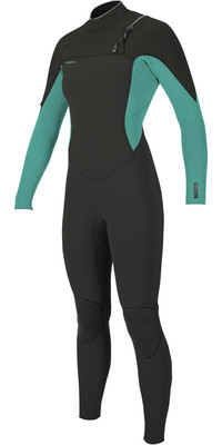 2024 O'Neill Womens Hyperfreak 3/2+mm Chest Zip GBS Wetsuit 5348 - Graphite / Raven / Opal