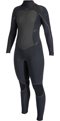 2024 O'Neill Womens Psycho Tech 5/4mm+ Back Zip Wetsuit 5546 - Black