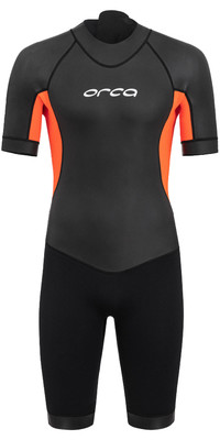 2024 Orca Hombres Vitalis Back Zip Open Water Swim Shorty Neopreno NN2Y0 - Black