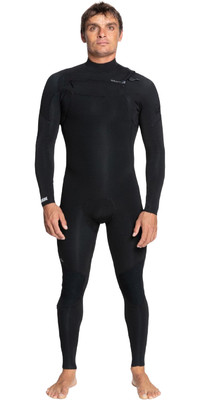 2024 Quiksilver Hombres Everyday Sessions 4/3mm Chest Zip Neopreno EQYW103201 - Black