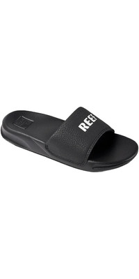 2024 Chanclas Reef One Slider Para Niños Cj2063 - Reef Negro / Blanco