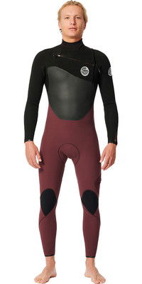 2023 Rip Curl Mens Flashbomb 4/3mm Chest Zip Wetsuit 14KMFS - Maroon