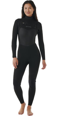 2024 Rip Curl Womens Dawn Patrol 4/3mm Chest Zip Wetsuit 14TWFS - Black