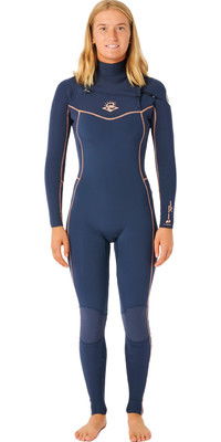 2023 Rip Curl Womens Dawn Patrol Performance 4/3mm Chest Zip Wetsuit WSMYBW - Navy