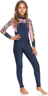 2024 Roxy Chicas Swell Series 4/3mm Gbs Back Zip Neopreno ERGW103057 - Mood Indigotrue Paradise