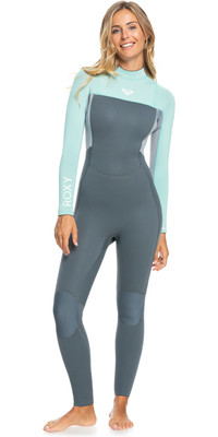 2023 Roxy Womens Prologue 4/3mm GBS Back Zip Wetsuit ERJW103154 - Ice Green