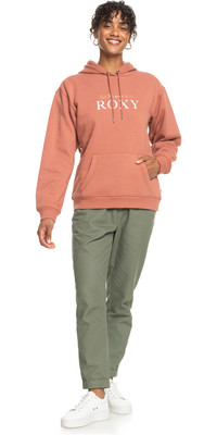 2023 Roxy Sudadera con capucha Surf Stoked para mujer ERJFT04740 - Cedar Wood