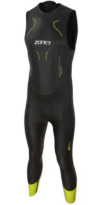 2023 Zone3 Hombres Vision Back Zip Sin Mangas Swim Neopreno WS21MSLV101 - Black / Lime / Gunmetal