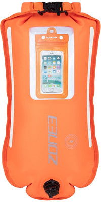 2024 Zone3 Recycled 2 LED Light 28L Backpack Swim Safety Buoy & Dry Bag SA23R2LBP113 - Hi-Vis Orange