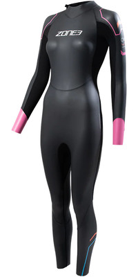 2024 Zone3 Womens Aspect Breaststroke Back Zip Swim Wetsuit WS23WAPT101 - Black / Pink