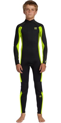 2024 Billabong Junior Foil 4/3mm Back Zip Neopreno ABBW100143 - Fluro Lime