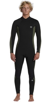 2024 Billabong Mens Foil 3/2mm Flatlock Back Zip Wetsuit ABYW100233 - Moss