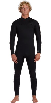 2024 Billabong Mens Foil 5/4mm Chest Zip Wetsuit ABYW100270 - Black