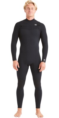 2024 Billabong Hombres Furnace Comp 4/3mm Chest Zip Neopreno ABYW100179 - Black
