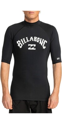 2024 Billabong Hombres Logo Surf Chaleco De Lycra De Manga Corta EBYWR03010 - Black