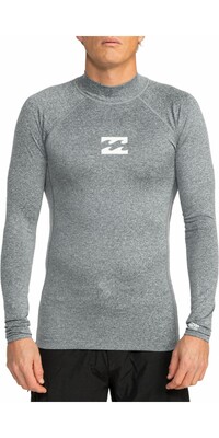 2024 Billabong Hombres Waves All Day UV50 Chaleco De Licra De Manga Larga EBYWR00102 - Dark Grey Heather