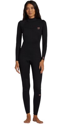 2024 Billabong Womens 4/3mm FOIL Back Zip Wetsuit ABJW100185 - Washed Black