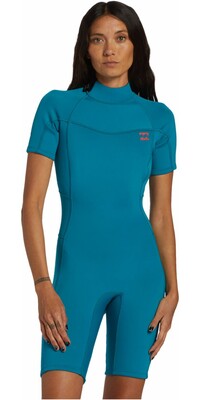 2024 Billabong Mujer Foil 2mm Back Zip Shorty Neopreno ABJW500112 - Marine