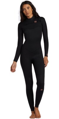 2024 Billabong Womens Foil 5/4mm Chest Zip wetsuit ABJW100213 - Black