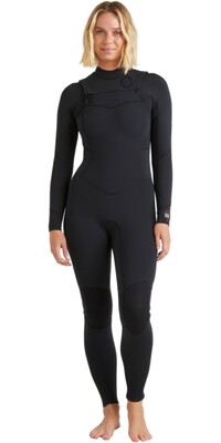 2024 Billabong Mujer Salty Dayz Natural 4/3mm Chest Zip Neopreno ABJW100196 - Black