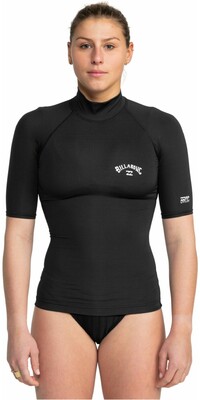 2024 Billabong Mujer Tropic Surf UV50 Chaleco De Lycra De Manga Corta EBJWR03015 - Black