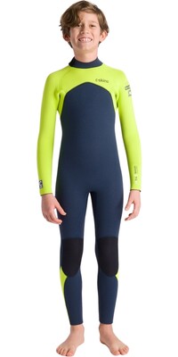 2024 C-Skins Junior NuWave Legend 5/4/3mm Back Zip Wetsuit C-NLE54JBZ - Bluestone / Lime / Multi